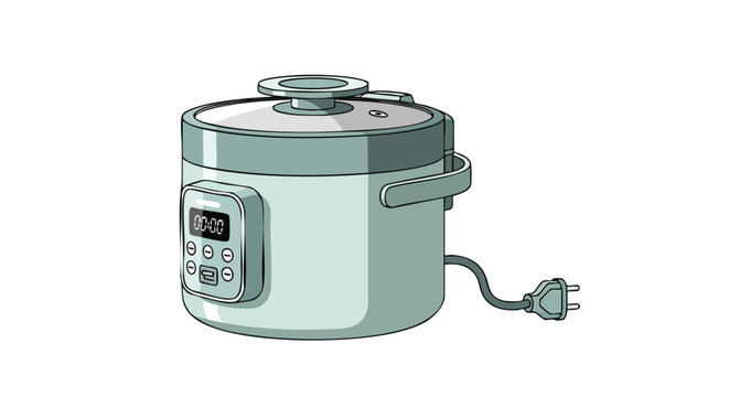 Digitalized cooking appliance standing against a white backdrop ready for culinary adventures and culinary presentations