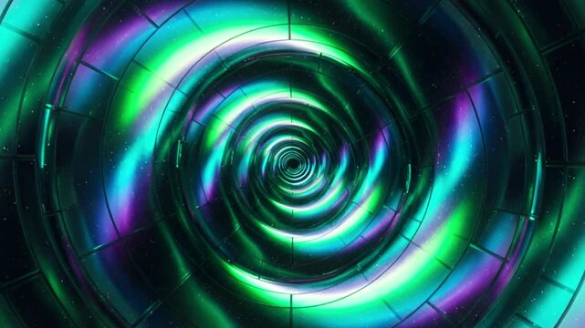Futuristic neon tunnel loop animation with glowing lights and cyberpunk vibe. Perfect for VJ loops, motion graphics, music visuals, and digital backgrounds.