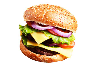Hamburger isolated on white