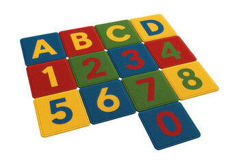 Customizable alphabet and number carpet tiles for versatile classroom layouts.