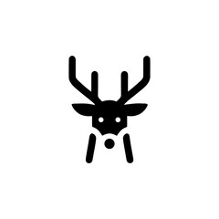 Minimalist Deer Head Vector Icon in Geometric Style