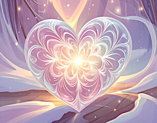 Inner Glow of a Pastel Crystalline Heart