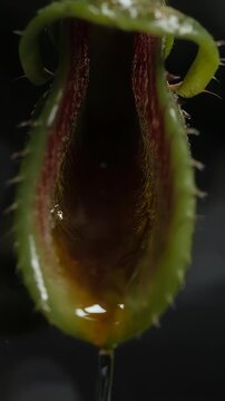 A mysterious macro journey into the carnivorous pitcher plant, revealing its slick, inescapable trap. An eerie and fascinating look at nature's predators.