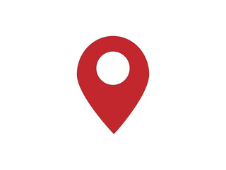 Vector location icon &ndash; dark red map pin for mobile apps, navigation, web interfaces, GPS, maps and web design	