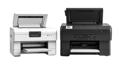 3D Desktop Printer duo collection realistic style isolated on transparent background