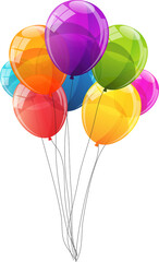 Obraz premium Color Glossy Balloons Background Vector Illustration