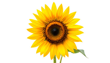 Obraz premium Bright and Cheerful Close Up of Yellow Sunflower Isolated on White Background