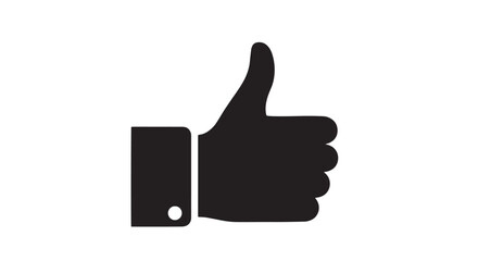 Vector art of black thumbs up icon, a symbol of approval, agreement, and positive feedback