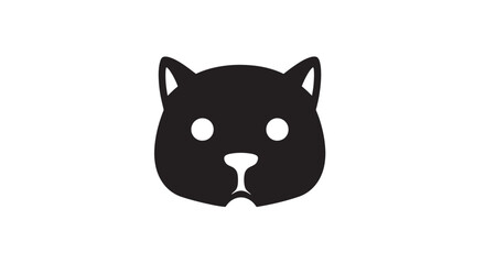 Vector art of black silhouette of a cat head, a popular pet known for its independence