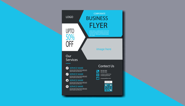 Corporate business flyer template design layout. Unique business flyer template for business work. Realistic flyer template.