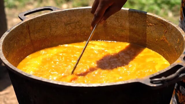 Cooking Process A CloseUp View of Food Preparation in a Pot.