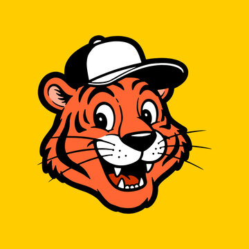 tiger mascot cartoon illustration