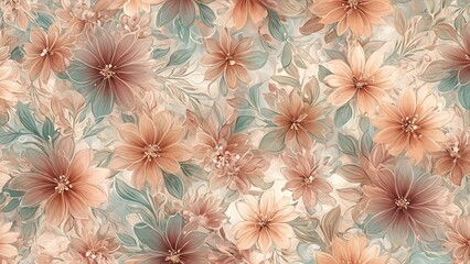 Soft Blurred Y2K Florals Vintage abstract floral background