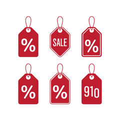 Sale shopping icon set, sale sign isolated on white background, Vector illustration EPS 10.