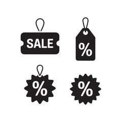 Set of Sale badge, Sale quality tags and labels,  shopping badge, Discount promotion line icon set isolated on white background, Vector illustration EPS 10.