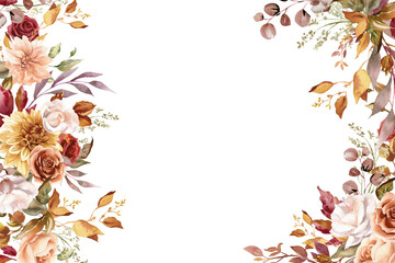 Watercolor flowers background vector for design.