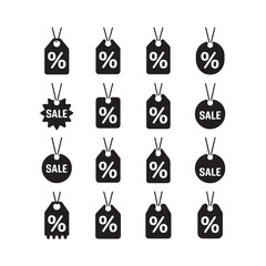 Fototapeta premium Sale poster jcon, price tag icon, discount symbol set, shopping coupon badge for product promotion, Vector illustration EPS 10.