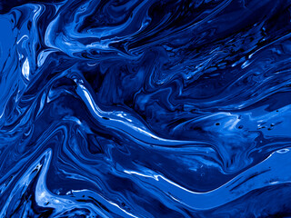Abstract blue creative colorful hand painted background, fluid art, marble texture, abstract ocean, acrylic painting on canvas.