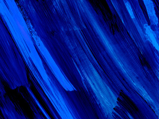 Blue brush texture, art, creative abstract hand painted background, acrylic painting on canvas.