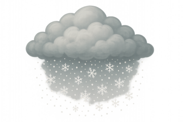 Grey cloud with snowflakes. Winter. Calm. Nature.