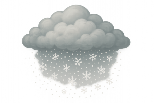 Grey cloud with snowflakes. Winter. Calm. Nature.