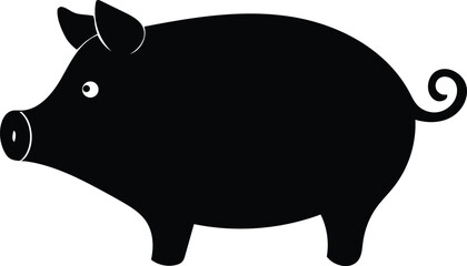piggy bank silhouette vector icon, finance bank illustration
