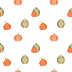 Hand-drawn pumpkin pattern on light background. Perfect for autumn designs, thanksgiving decor, and cozy seasonal prints.