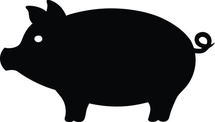 piggy bank silhouette vector illustration, piggy savings icon