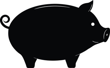 piggy bank silhouette vector, child bank illustration