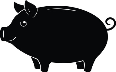 piggy bank silhouette vector, coin bank illustration