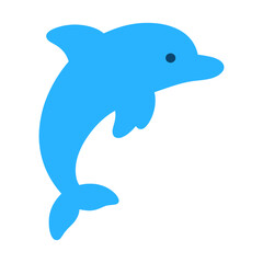 Fototapeta premium Colorful illustration of a playful blue dolphin in motion