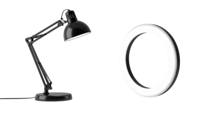  Modern 3D Desk Lamp bundle two variations isolated on transparent background