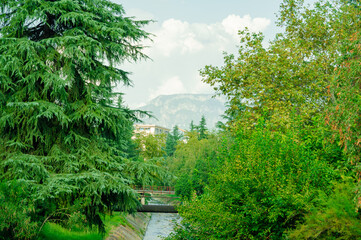 Lana River in Tirana, Albania