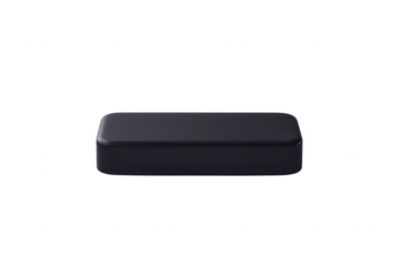 Dark rectangular object with rounded edges isolated on a transparent background