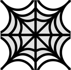 Stylized spider web vector symbol, suitable for web-themed branding, Halloween invitations, and scary poster designs.
