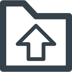 Dark Blue Upload Icon Representing File Transfer and Data Storage on Transparent Background
