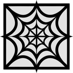 Isolated spider web vector icon, ideal for Halloween graphics, horror backgrounds, and eerie design elements.