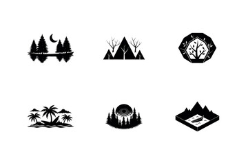 travel holiday icon set with beach sun and bag symbols