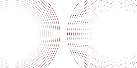 Abstract white background with red circle lines. Digital future technology concept. vector illustration.