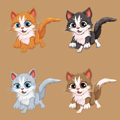 set of funny cats