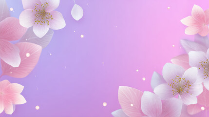 Beautiful soft pink and purple flower background with gentle, romantic floral design. lovely illustration showing petal and blossom for serene and abstract wallpaper
