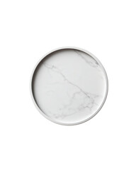Elegant marble plate with a smooth surface on a white isolated background.