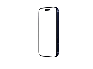 Clean image of a black smartphone with a blank screen, perfect for app presentations or website designs.