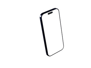 Clean smartphone mockup with blank screen, perfect for app presentations and website designs.  High resolution image.