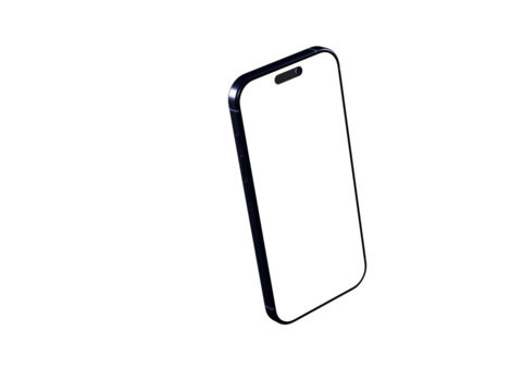Clean smartphone mockup with blank screen, perfect for app presentations and website designs.  High resolution image.