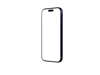 Clean smartphone mockup with blank screen. Ideal for app presentations, website designs, and technology marketing.