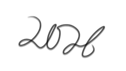 handwritten 2026 by pencil black isolated on transparent    background, png