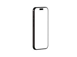 High-quality image of a black smartphone with a blank screen, perfect for app presentations or website mockups.