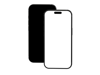 High-quality mockup of two smartphones, one with a black screen and one with a white screen. Perfect for app presentations.