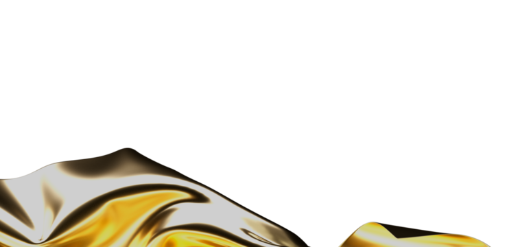 A beautiful abstract composition featuring golden fabric, creating an illusion of luxury and opulence against a clean white backdrop. Ideal for